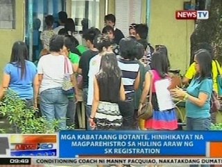 NTG: Mga kabataang botante, hinihikayat na magparehistro sa huling araw ng SK registration
