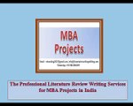 The Professional Literature Review Writing Services for MBA Projects in India
