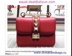 Valentino Small Chain Cross Body Bag in Red  Replica