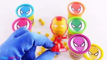 Spiderman Learn Colors Play-Doh Dippin Dots Surprise Eggs Tubs Toy Surprises