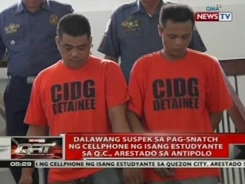 QRT: 2 suspek sa pag-snatch ng cellphone ng isang estudyante sa Q.C., arestado sa Antipolo