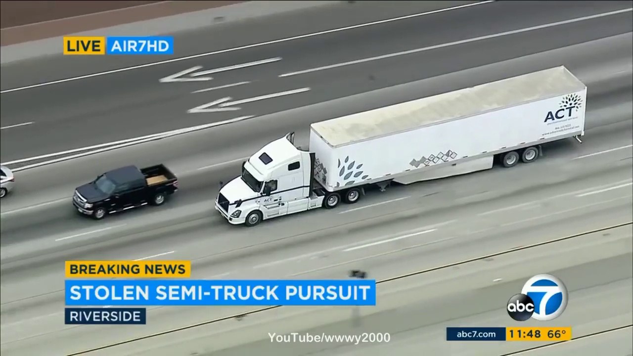 Police Chase stolen semi truck - video Dailymotion