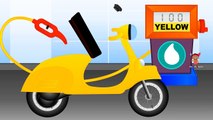 Learn Colours with Vehicles Petrol Bunk, Learn Colors with Liquid Slime Educational Learning Video
