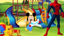 Spiderman Gives Crying Baby Mickey Mouse Toys and Candy