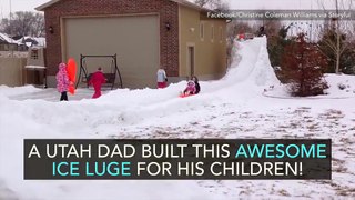 Dad builds big luge for his big family