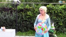 Frozen Elsa w/ Pink Spidergirl & Batman Spiderman Hulk Superhero in real life. Ep. 111