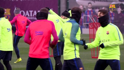 FC Barcelona training session: Rainy recovery with Eibar on horizon