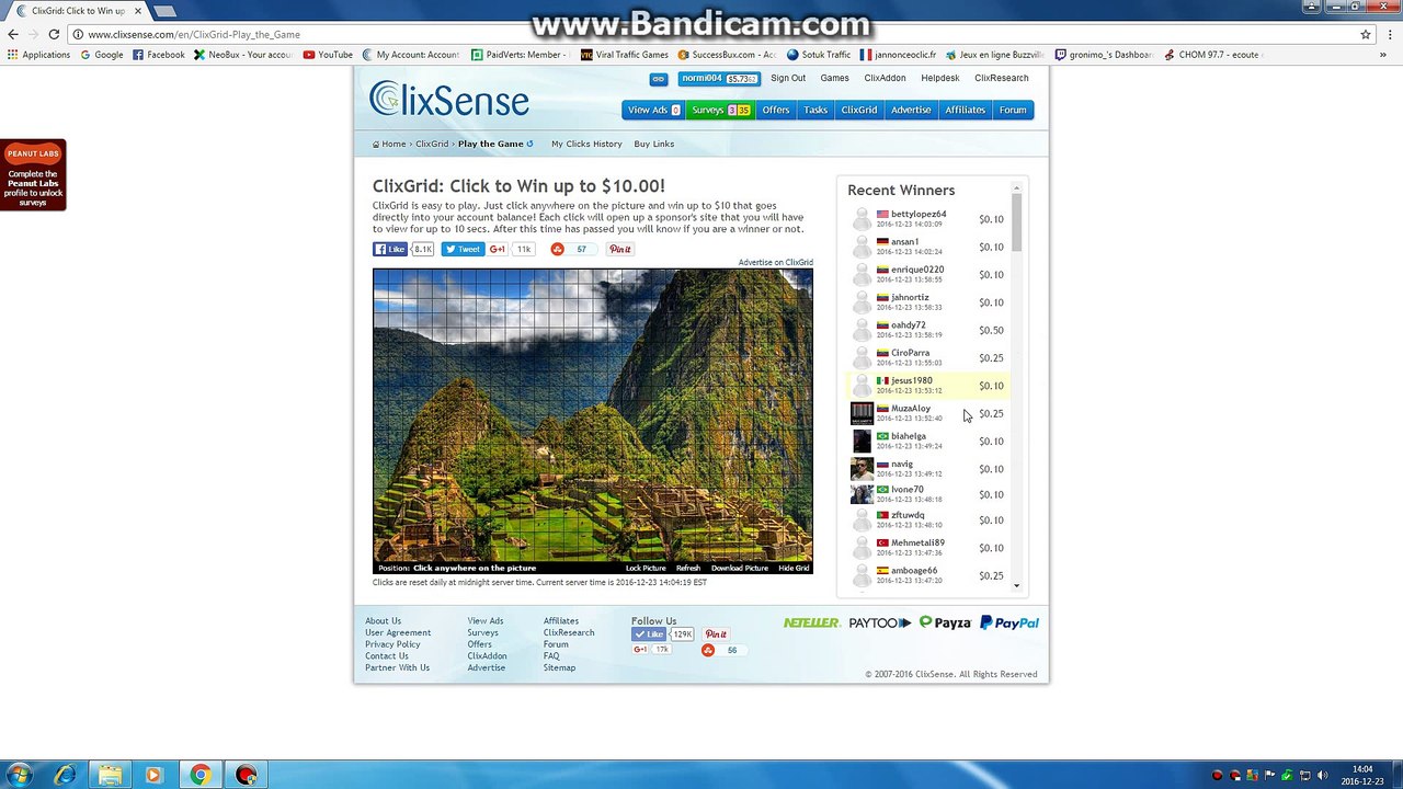 Faire de largent avec Clixsense