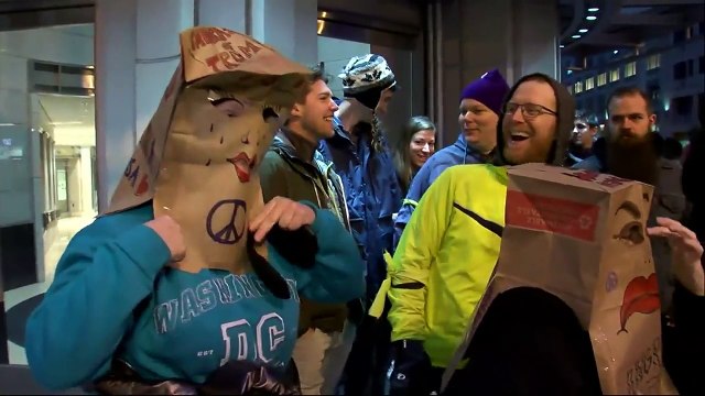Anti-Trump protesters convene on Inauguration Day