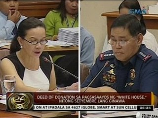 24 Oras: PNP Chief Purisima, ginisa kaugnay sa pagtanggap ng donasyon sa pagkumpuni ng 'White House'