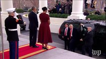 Obamas greet Trumps at White House