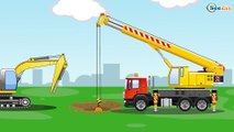 The Yellow Tractor and The Crane at work | Cars & Trucks Construction Cartoons for children