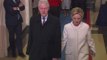 Bill and Hillary Clinton arrive at the 2017 inauguration