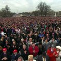 Donald J. Trump is introduced to the Inauguration Day crowds.