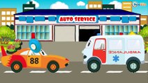 The Orange Racing Car and Friends - The Big Race in the City of Cars Cartoons for Children