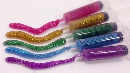 Surprise Eggs Learn Colors Slime Toys How To Make Doctor Syringe Rainbow Glitter Slime YouTube