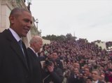 President Obama and Vice President Biden are announced at the inauguration