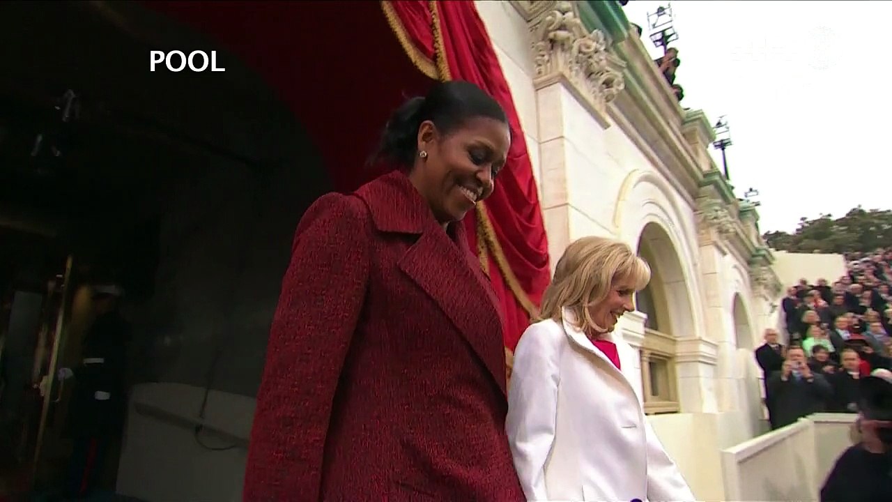 Etats-Unis: le couple Obama et Melania Trump au Capitole