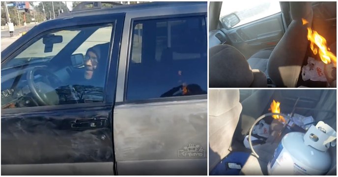 Carro sem aquecimento? Para este condutor isso não é problema... tudo se resolve!