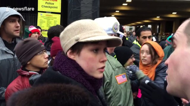 Protests outside Trump's inauguration in Washington DC