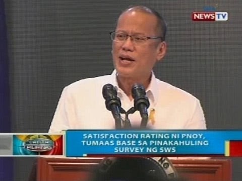 Satisfaction rating ni PNoy, tumaas base sa pinakahuling survey ng SWS