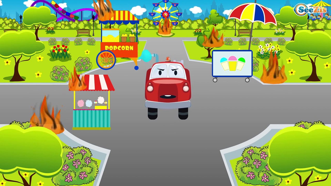 The Fire Truck and Cars - Ride on a Rainbow - Cartoons for children - Video for kids. Episode 71