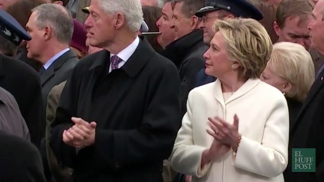 Las reacciones de Hillary Clinton durante la toma de poder de Donald Trump