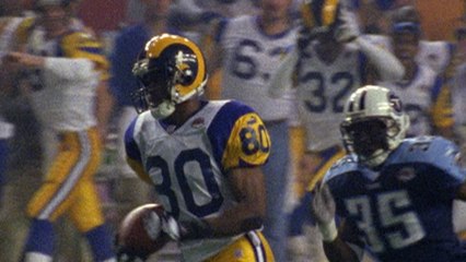 Isaac Bruce catches a 73-yard TD in Super Bowl XXXIV