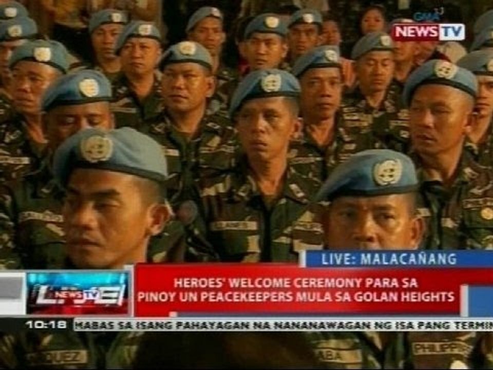 NTVL: Heroes' welcome ceremony para sa Pinoy UN peacekeepers mula sa Golan Heights