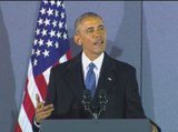 Barrack Obama makes his closing remarks after Donald Trump sworn in as new President