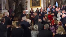Trump recognizes Bill and Hillary Clinton at inaugural luncheon