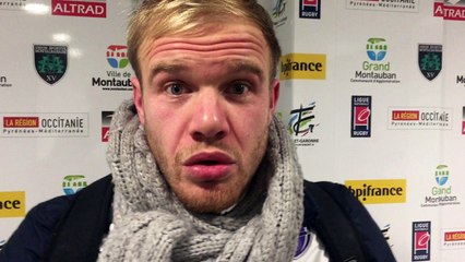 Adrien Ayestaran après la défaite du SA XV face à Montauban
