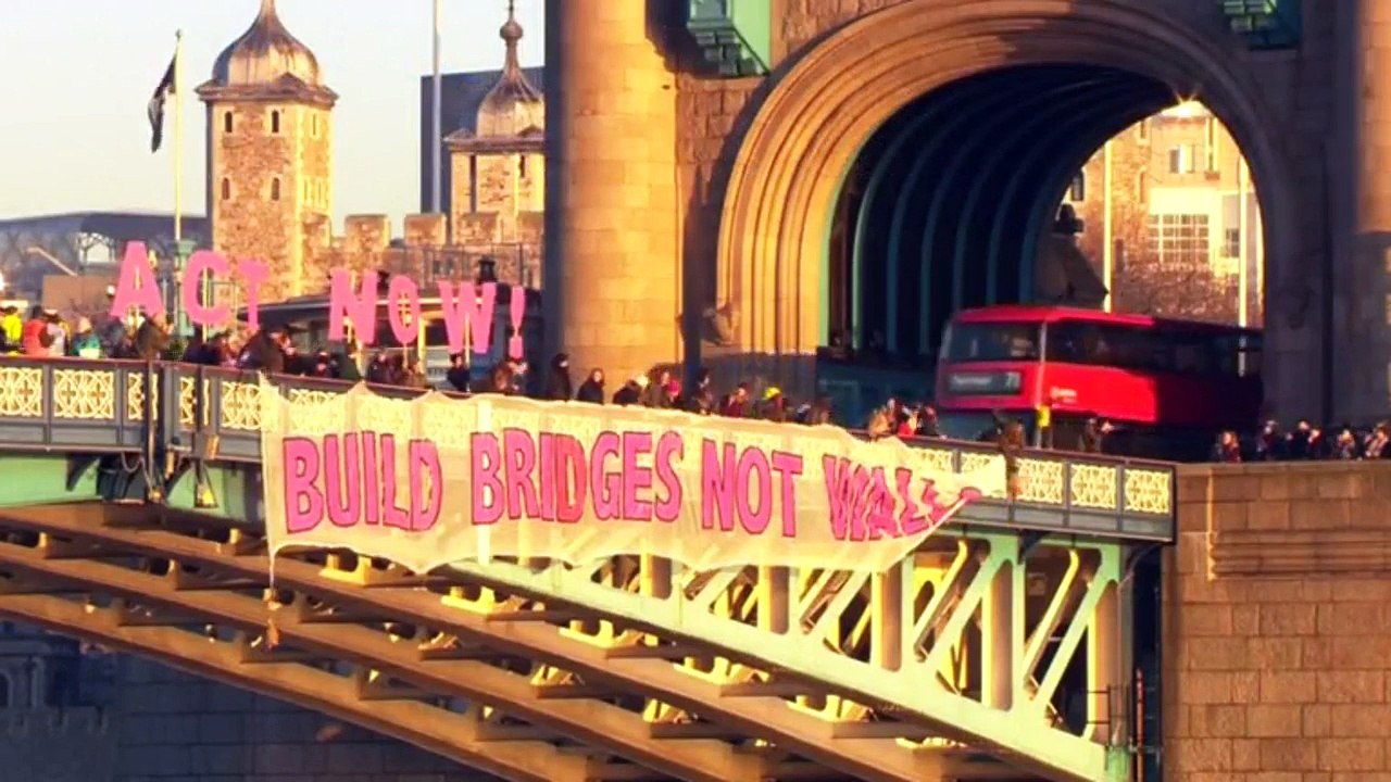 Demonstrators around the world react to the inauguration of President Trump