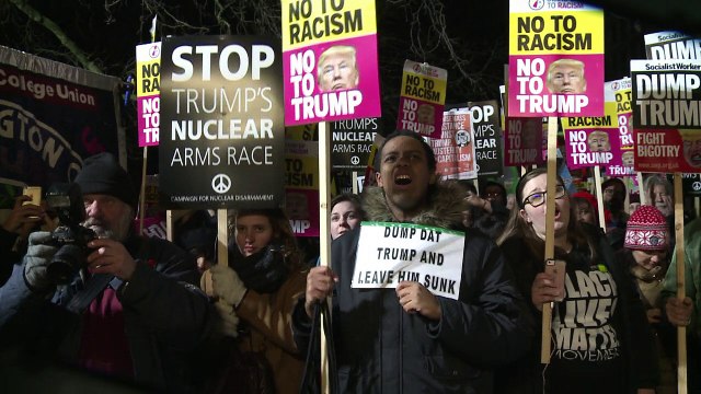 Anti-Trump protesters stage rallies in UK, Panama