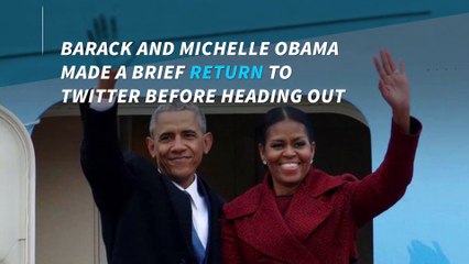 Barack and Michelle Obama pop in for a quick hello on Twitter