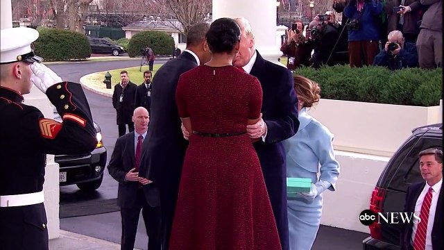 Barack Obama and Michelle Obama welcome President-elect Donald J. Trump and Melania Trump to The White House