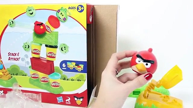 Play Doh Angry Birds Build n Smash Game Stack & Attack Rovio Hasbro Toy Videos Juguetes