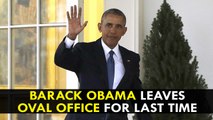 Barack Obama leaves Oval Office for last time