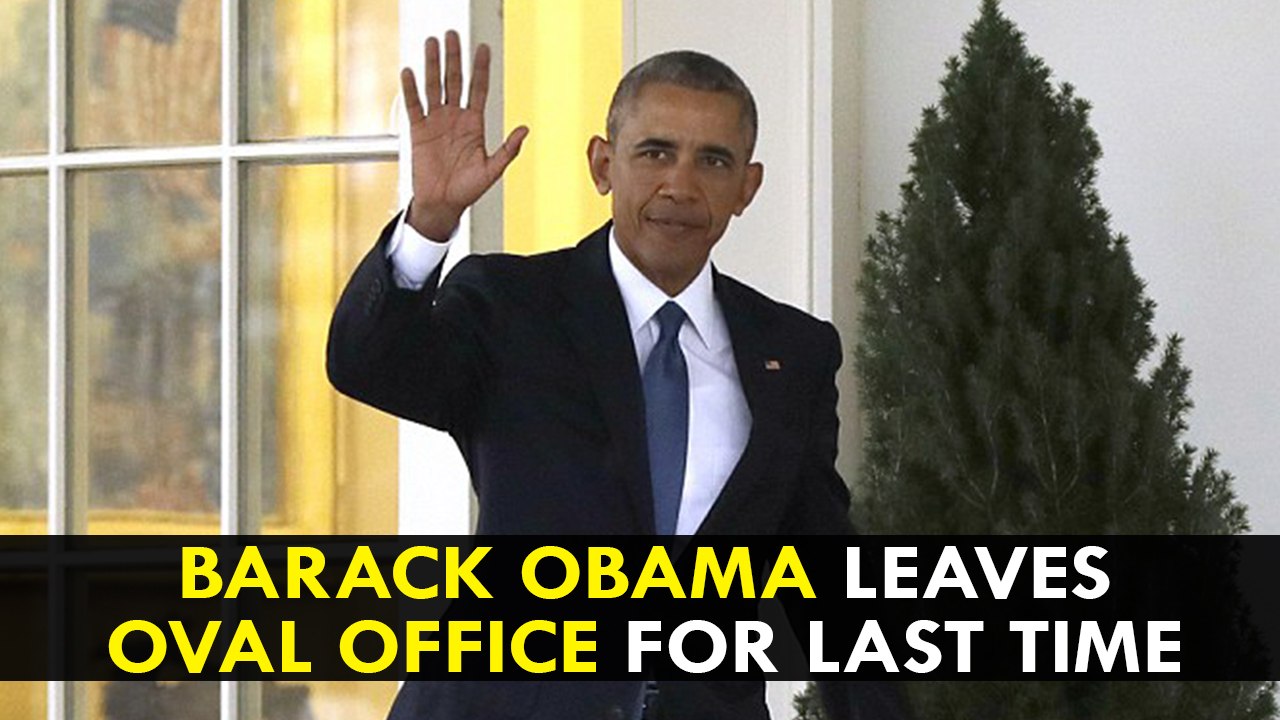 Barack Obama leaves Oval Office for last time