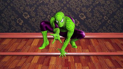 Five Little SpiderMans Jumping On The Bed || Spider man Funny Nursery Songs