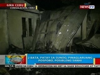 2 bata, patay sa sunog sa Consolacion, Cebu; pinaglaruang posporo, posibleng sanhi