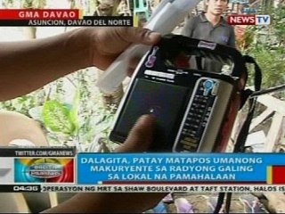 Dalagita sa Davao del Norte, patay matapos umanong makuryente sa radyong galing sa LGU