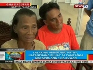 Lalaking taga-Pangasinan na inakalang patay, natagpuang buhay sa Pampanga