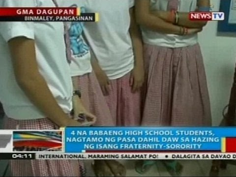 4 na babaeng high school students sa Pangasinan, nagtamo ng pasa dahil daw sa hazing