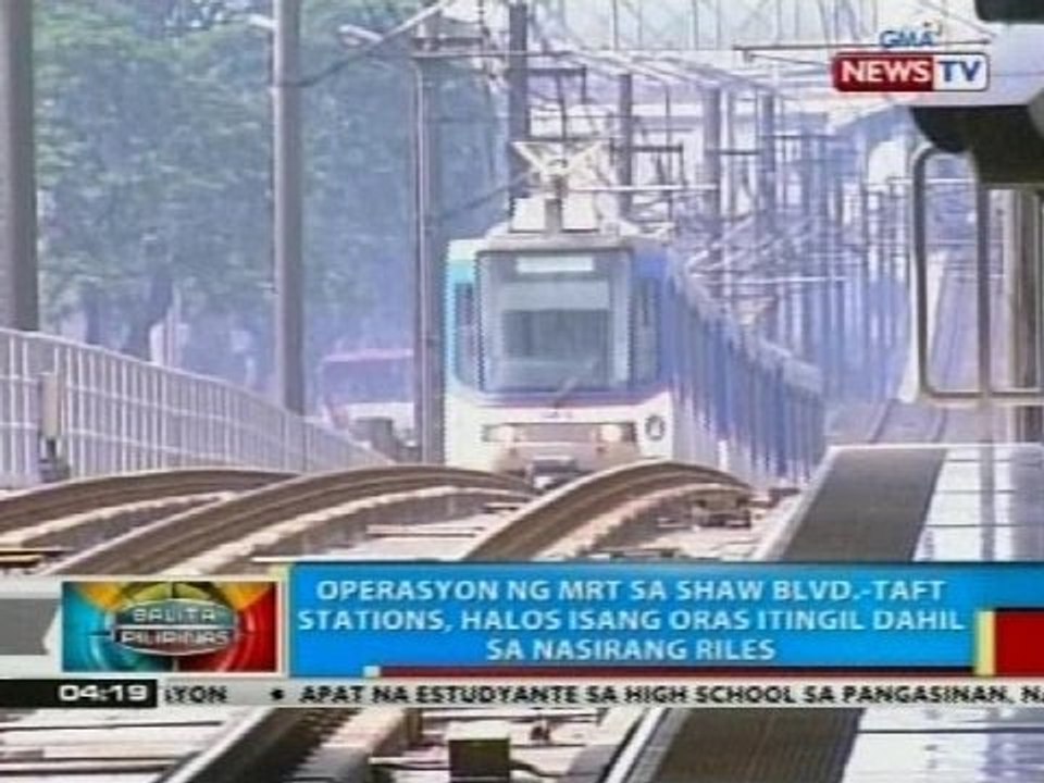 Operasyon ng MRT sa Shaw Blvd.-Taft Stations, halos isang oras itinigil dahil sa nasirang riles