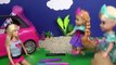 Elsa and Anna toddlers DRAW on Barbies NEW Car! Does Barbie allow them They draw cute things