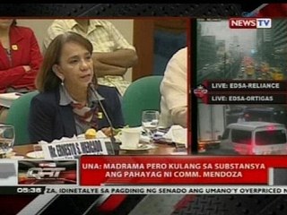 UNA: Madrama pero kulang sa substansya ang pahayag ni Comm. Mendoza