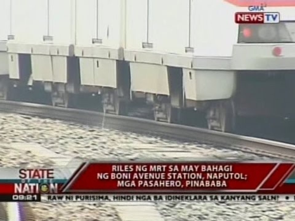 SONA: Riles ng MRT sa may bahagi ng Boni Avenue Station, naputol