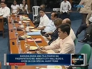 COA Special Audit Team: kaduda-duda ang tila paspas na pagpapatayo ng Makati City Hall Building II