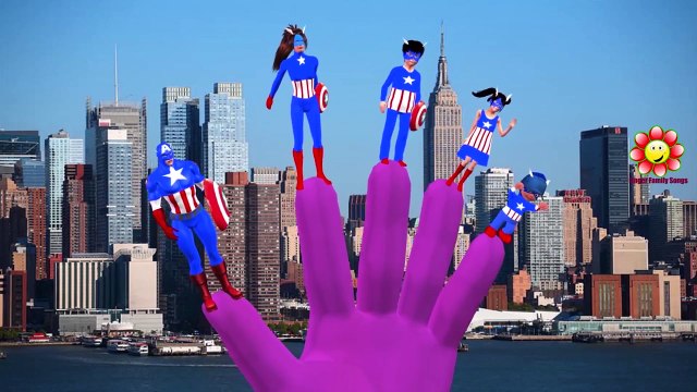 Finger Family Rhymes Captain America Vs Ironman Cartoons | Finger Family Children Nursery Rhymes
